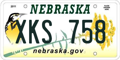 NE license plate XKS758
