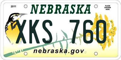 NE license plate XKS760