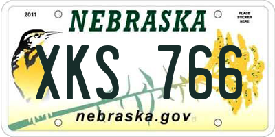 NE license plate XKS766