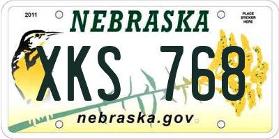 NE license plate XKS768