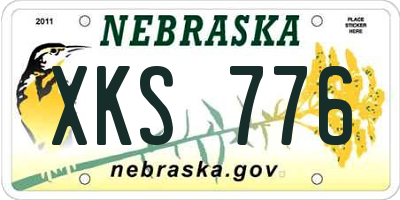 NE license plate XKS776