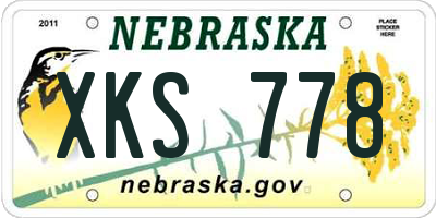 NE license plate XKS778