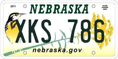 NE license plate XKS786