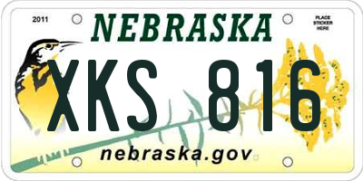 NE license plate XKS816