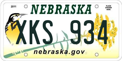 NE license plate XKS934
