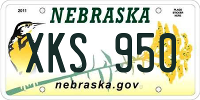 NE license plate XKS950