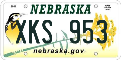 NE license plate XKS953