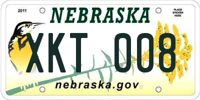 NE license plate XKT008