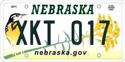 NE license plate XKT017