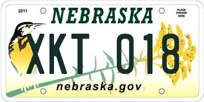 NE license plate XKT018