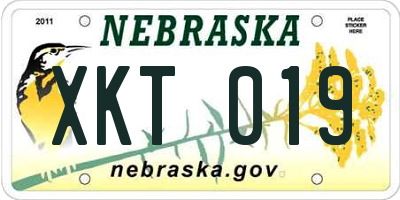 NE license plate XKT019