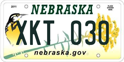 NE license plate XKT030