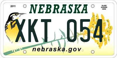 NE license plate XKT054
