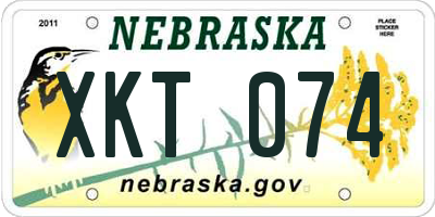 NE license plate XKT074