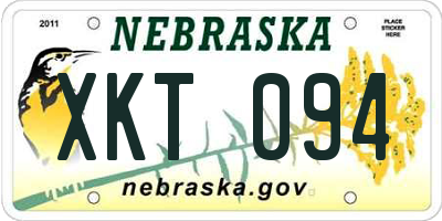 NE license plate XKT094