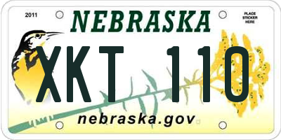 NE license plate XKT110
