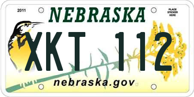 NE license plate XKT112