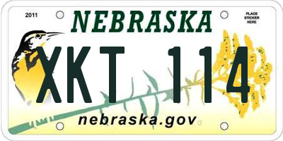 NE license plate XKT114