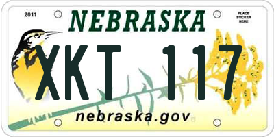 NE license plate XKT117