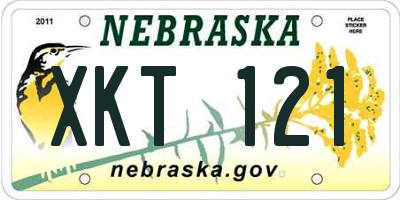 NE license plate XKT121