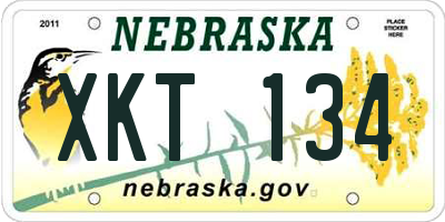 NE license plate XKT134