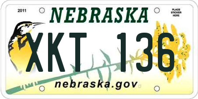 NE license plate XKT136