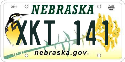 NE license plate XKT141