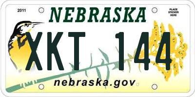 NE license plate XKT144