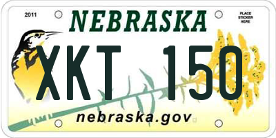 NE license plate XKT150