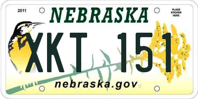 NE license plate XKT151