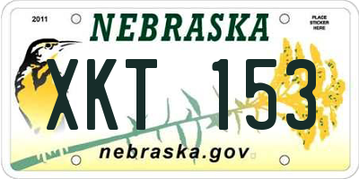 NE license plate XKT153