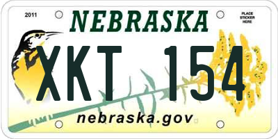 NE license plate XKT154