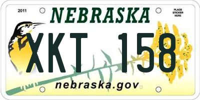 NE license plate XKT158
