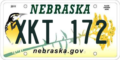 NE license plate XKT172