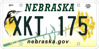 NE license plate XKT175