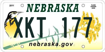 NE license plate XKT177