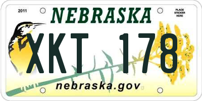 NE license plate XKT178