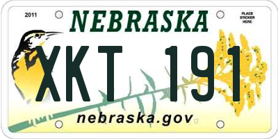 NE license plate XKT191