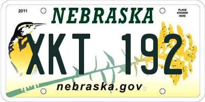 NE license plate XKT192