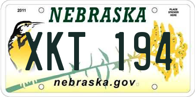 NE license plate XKT194