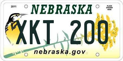 NE license plate XKT200