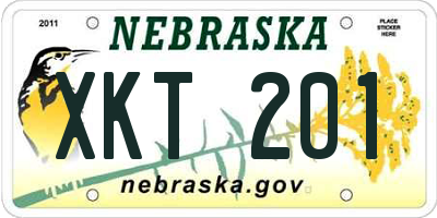 NE license plate XKT201