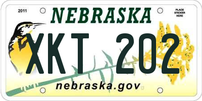 NE license plate XKT202