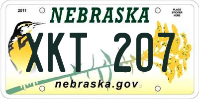 NE license plate XKT207