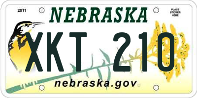NE license plate XKT210