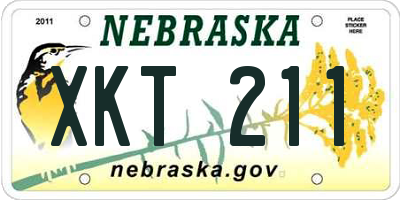 NE license plate XKT211