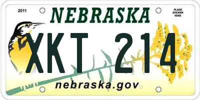 NE license plate XKT214