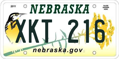 NE license plate XKT216