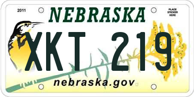NE license plate XKT219