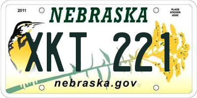 NE license plate XKT221